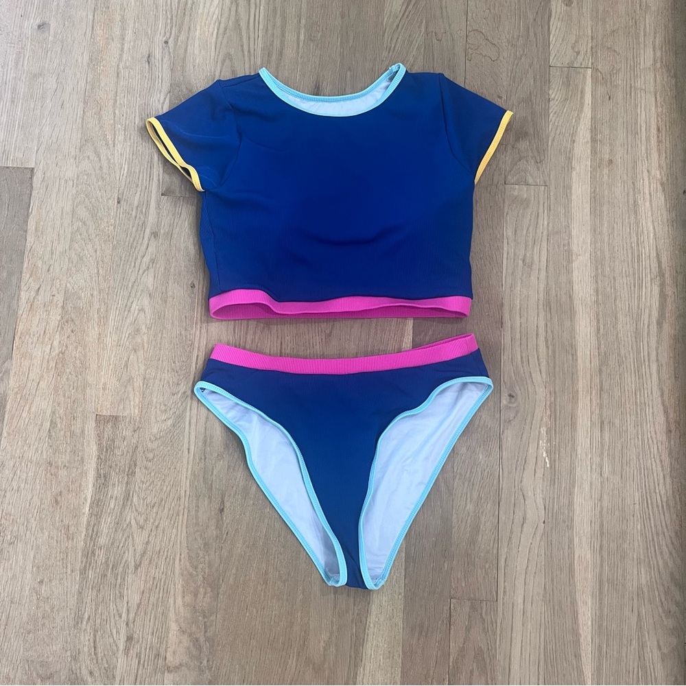NWOT 2-Piece Surfer Bikini | Bright Blue | Size L - Picture 3 of 7